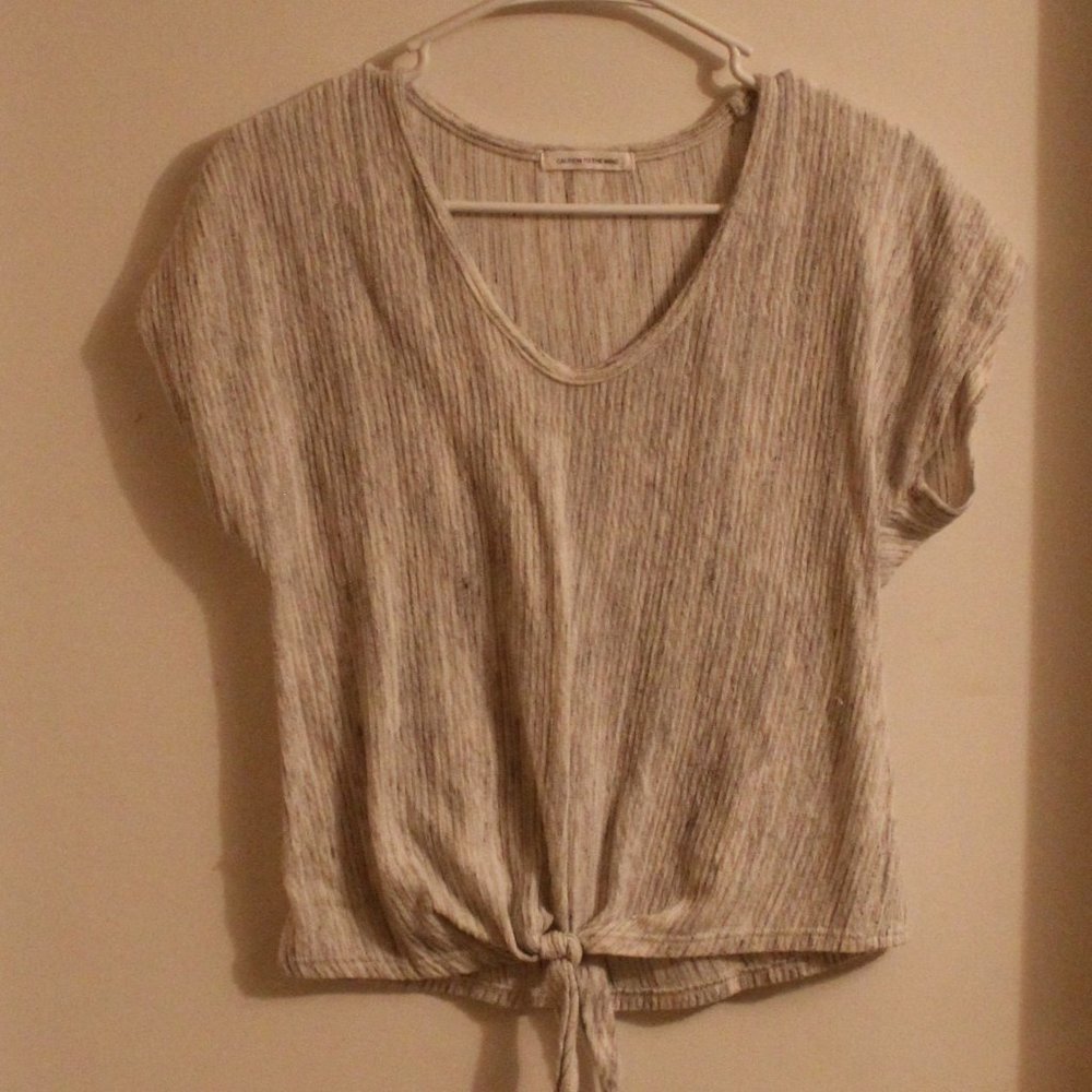 Caution to the Wind Oatmeal Crop Top